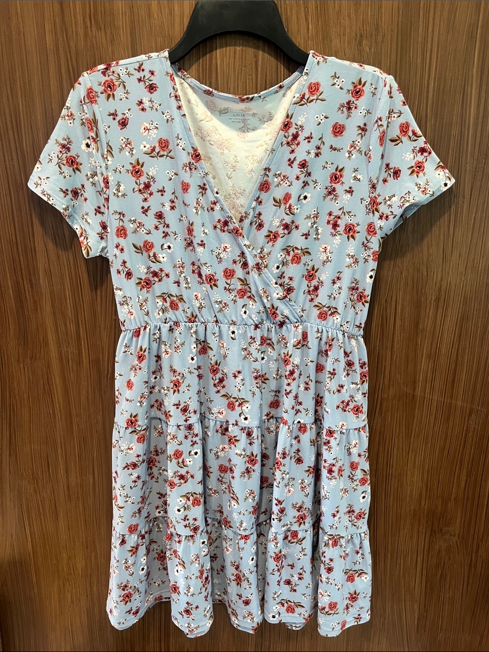 No Boundaries Faux Wrap Short Sleeve Dress NWT